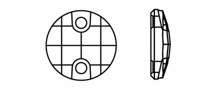 Preciosa Sew-on Chessboard Circle MAXIMA 2H - Crystal DF 00030 (10 mm) per 144 stuks