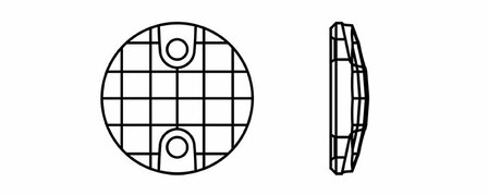 Preciosa Sew-on Chessboard Circle MAXIMA 2H - Crystal DF 00030 (14 mm) per 144 stuks