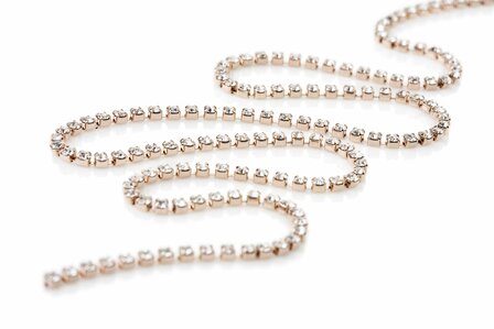 Preciosa Cupchain met Chaton MAXIMA - Crystal - Rose Gold plating - 1 rij 