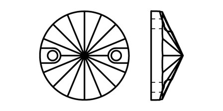 Preciosa Sew-on Rivoli 2H - Crystal S 00030 (14 mm) per 144 stuks