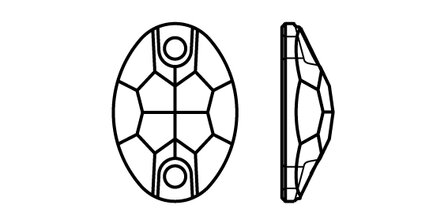 Preciosa Sew-on Oval 2H - Crystal S 00030 (10x7 mm) per 144 stuks