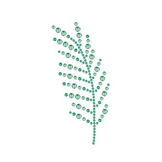 Fern Leaf / varenblad (52.2 x 110.7 x 1.5mm) - Preciosa Transfer - Chaton Rose MAXIMA HF (ss6, ss10, ss12, ss20) Erinite, Green Tourmaline (per 10 stuks)