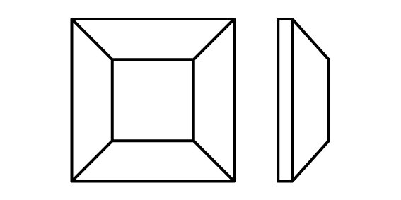 Preciosa Square MAXIMA - Crystal HF 00030 (6 x 6 mm) per 288 stuks