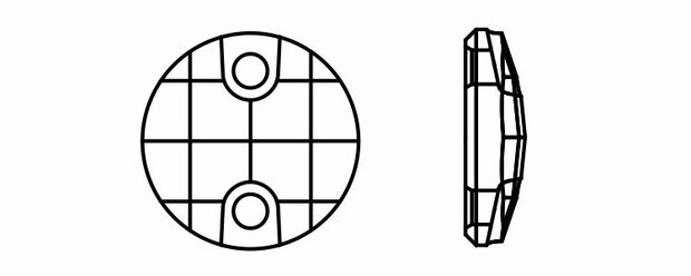 Preciosa Sew-on Chessboard Circle MAXIMA 2H - Crystal DF 00030 (10 mm) per 144 stuks