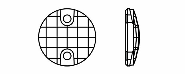 Preciosa Sew-on Chessboard Circle MAXIMA 2H - Crystal DF 00030 (14 mm) per 144 stuks