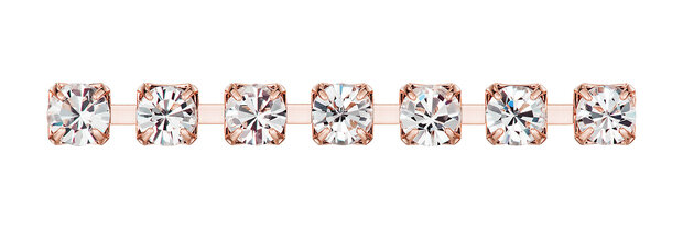 Preciosa Cupchain met Chaton MAXIMA - Jet - Rose Gold plating - 1 rij 